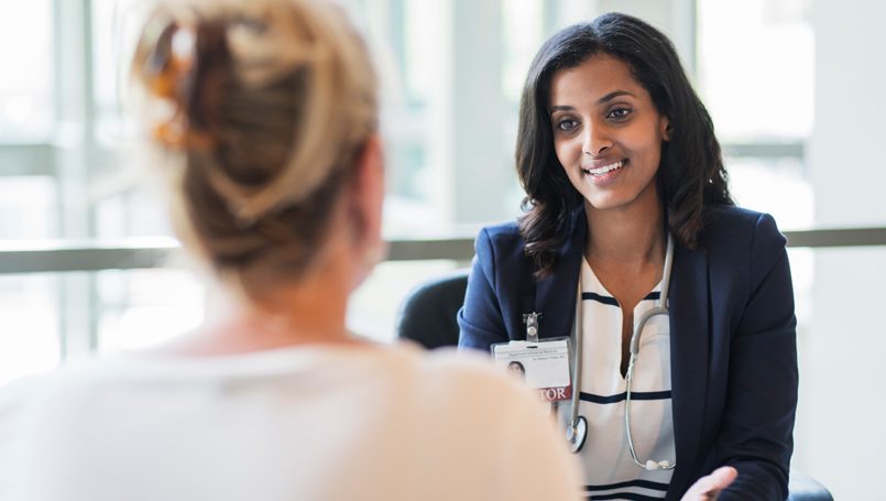 Woman at a doctor's appointment