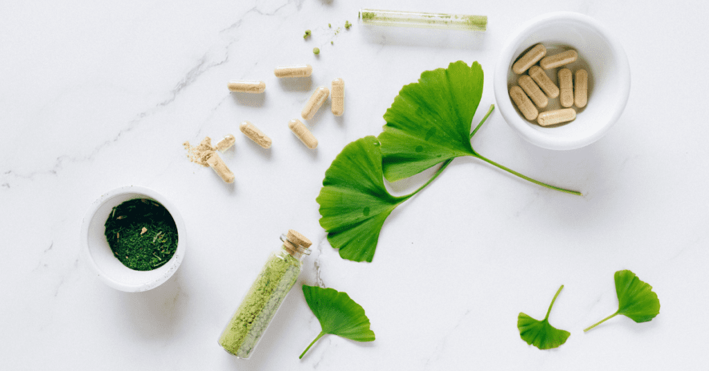 Ginkgo biloba leaves and supplements