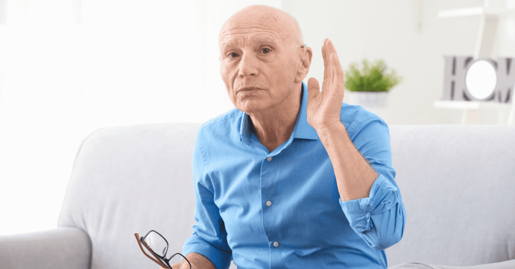 Person wearing hearing aids