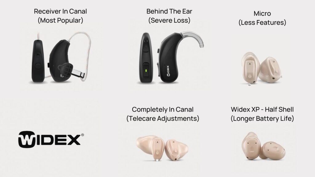 Widex hearing aid variety