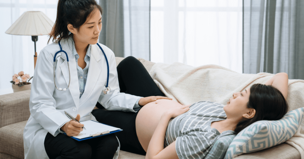 pregnant woman getting a checkup