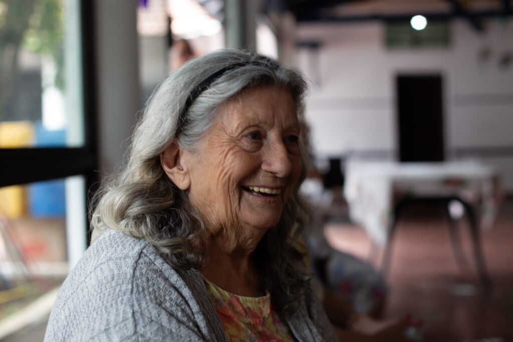 Elderly woman smiling