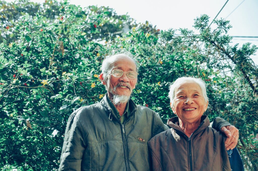 older couple smiling 