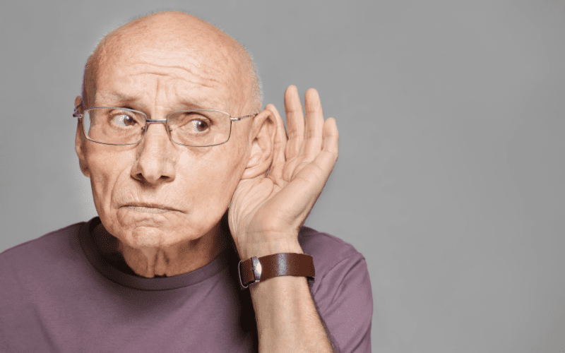 Elderly man with hearing loss