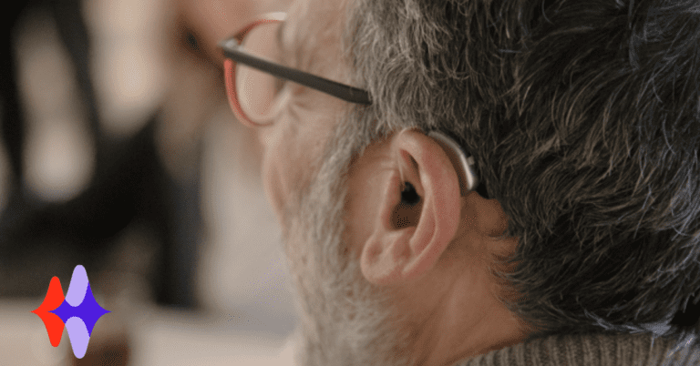 Man wearing hearing aids