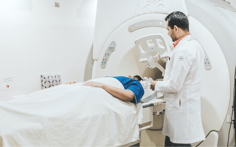 Person getting an MRI
