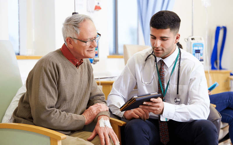 Doctor speaking with a patient